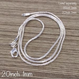 Silver Snake Chain 20” Necklace Stamped 925 1mm